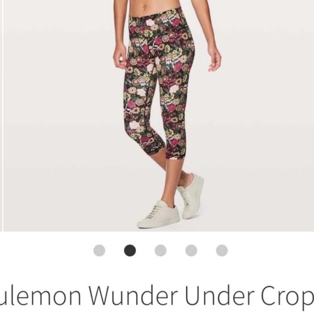 lululemon Leggings Wunder Under Crop Fluorolace multi size 8